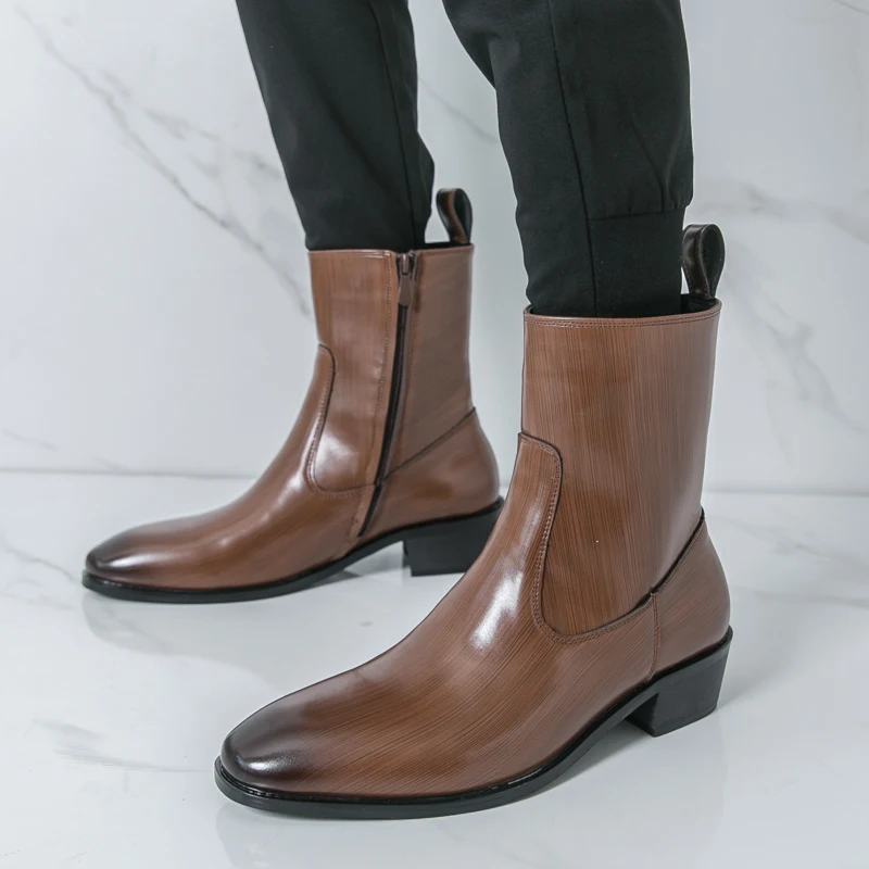 Men'S Shoes Dress Casual - 클래식 편안한 앵클 부츠 패션 남성
