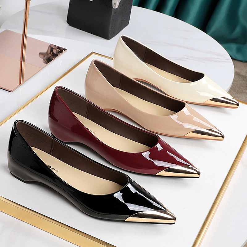 Men'S Shoes To Women'S Size - 빅트리 슈즈 로우힐 여성화 에나멜 가죽