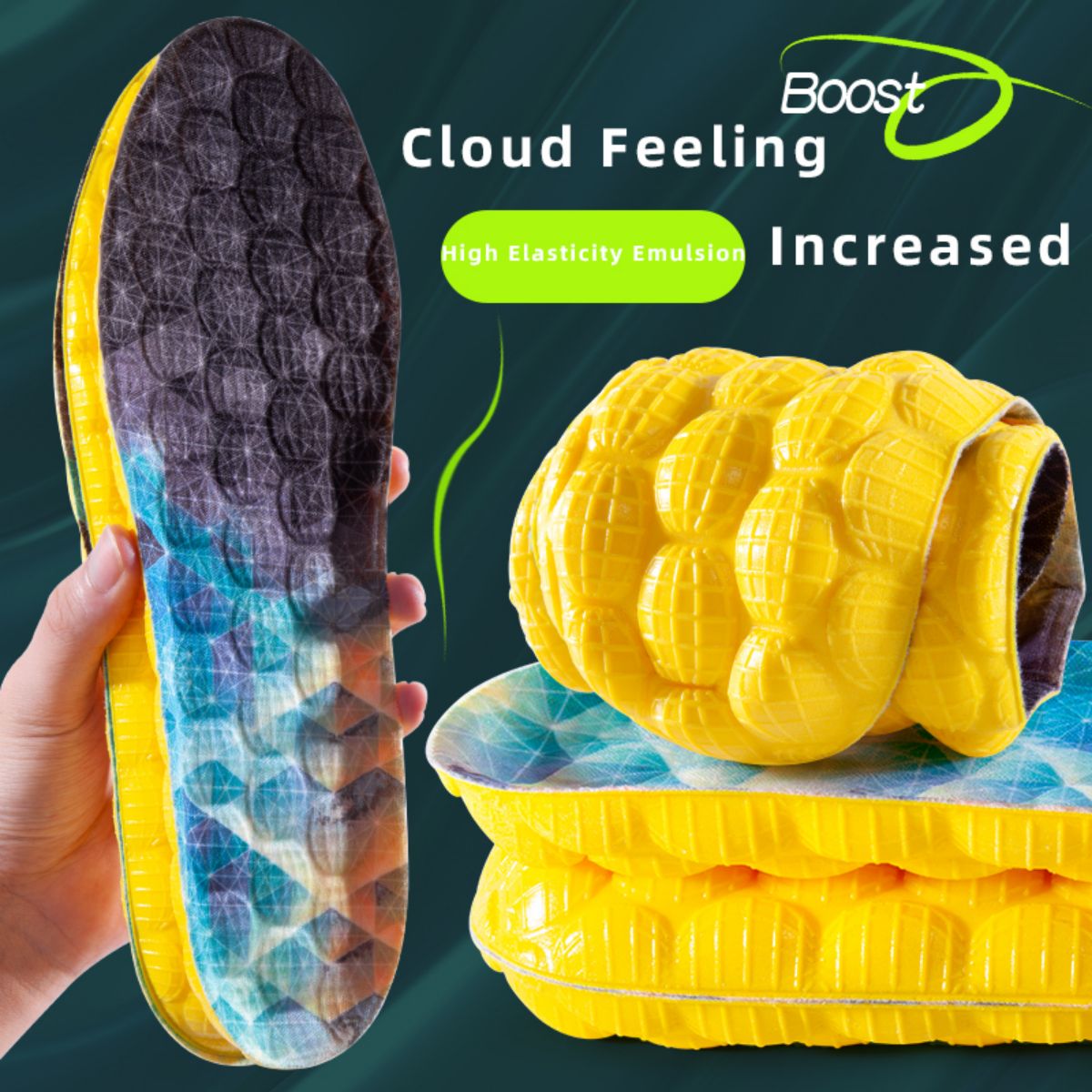 Men Shoes Yellow - 4D 클라우드 테크놀로지 고탄성 스포츠 데오도란트