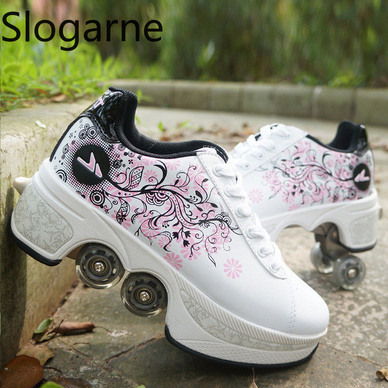 Men'S Shoes To Women'S Size - 여성용 4륜 변형 롤러 스케이트 신발