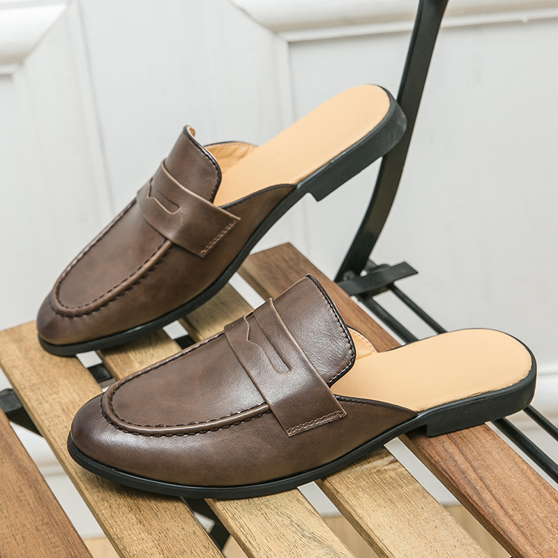 Men'S Shoes In Style - 남성용 세련된 하프힐 가죽 신발 캐주얼하고