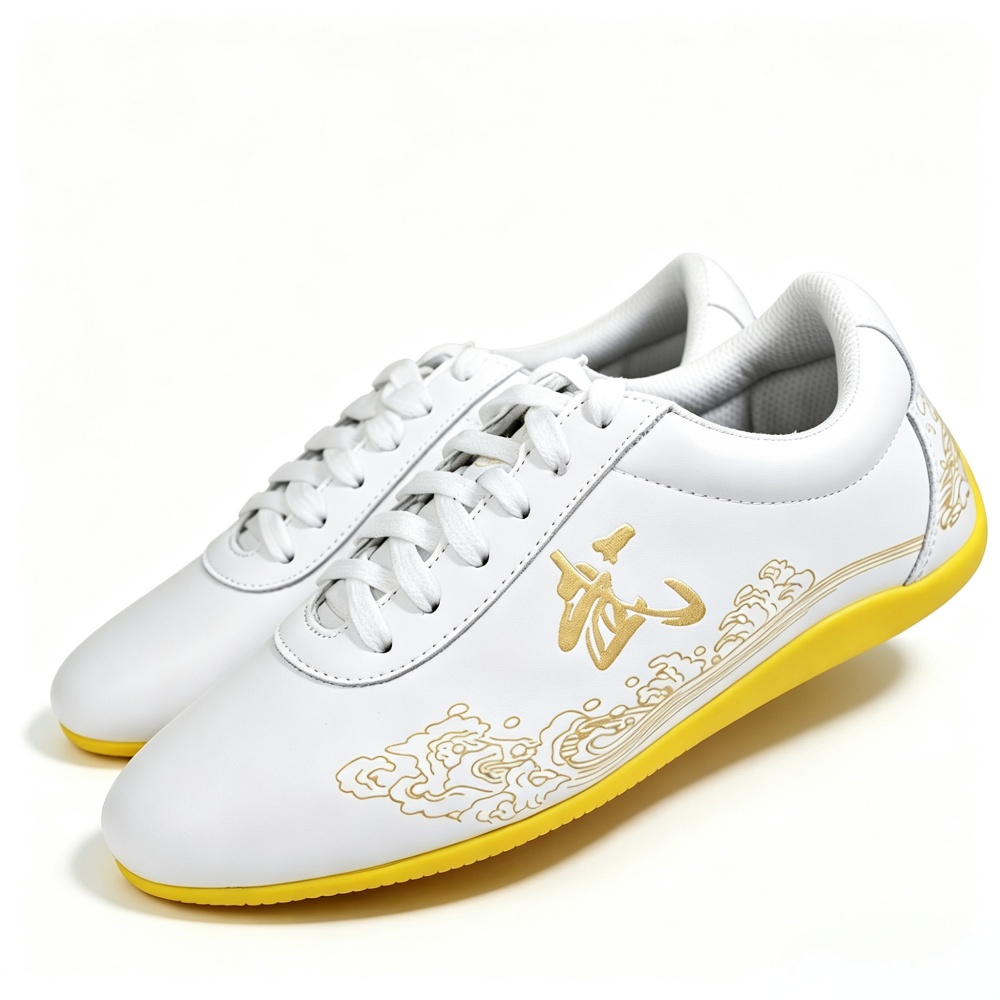 Men Shoes Yellow - 정품 가죽 태극권 신발 우 캐릭터