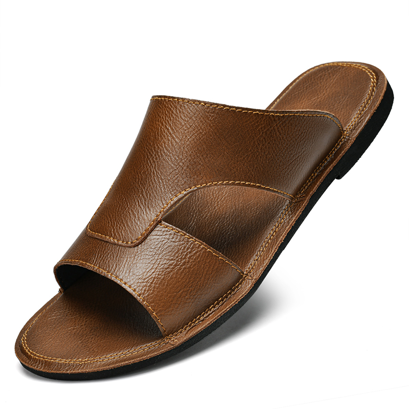 Men'S Shoes In Style - 남성용 블랙 브라운 플랫 힐 PU