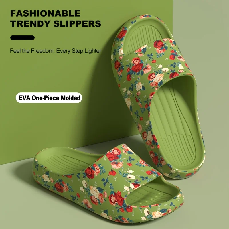 여성용 플로럴 슬라이드 샌들, 빅사이즈, 부드러운 소재 - Men'S Shoes To Women'S Size 리뷰 및 가격