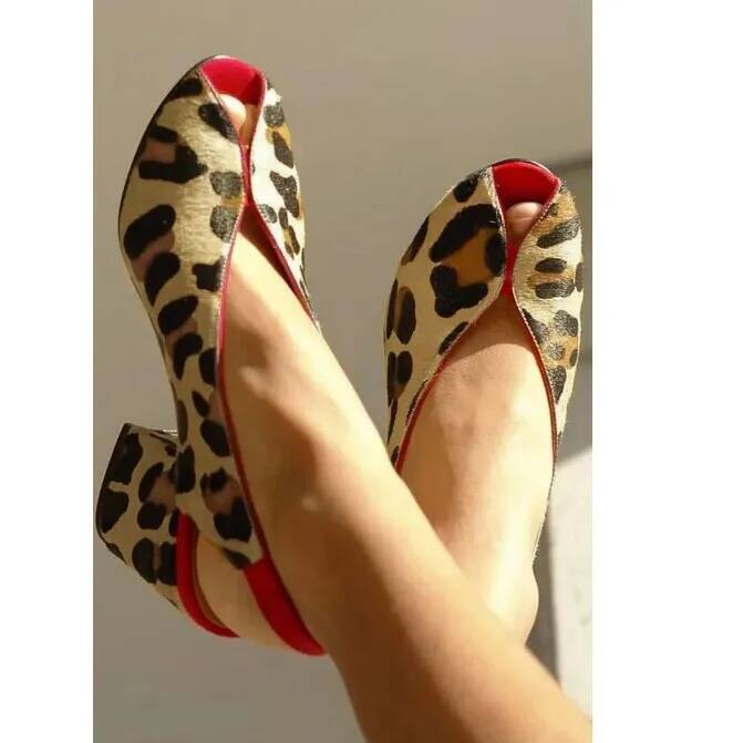 레오파드 프린트 피프토 슬링백 여성 샌들 청키 힐 샌들 - Men Shoes Office 리뷰 및 가격