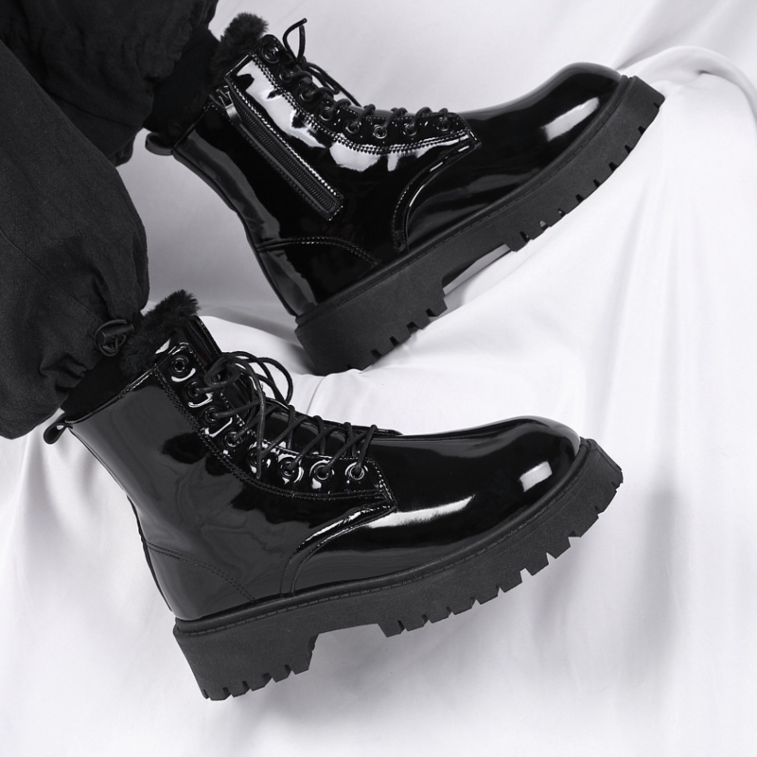 남성용 따뜻한 플러시 하이탑 부츠 겨울용 소프트솔 논슬 - Men Shoes Office 리뷰 및 가격