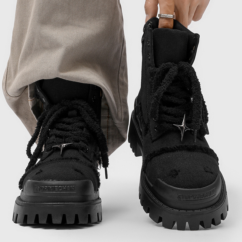 남성용 하이탑 플랫폼 부츠 두꺼운 밑창 캐주얼 워크 부 - Men'S Shoes Dress Casual 리뷰 및 가격