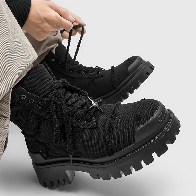 남성용 하이탑 플랫폼 부츠 두꺼운 밑창 캐주얼 워크 부 - Men'S Shoes Dress Casual 리뷰 및 가격