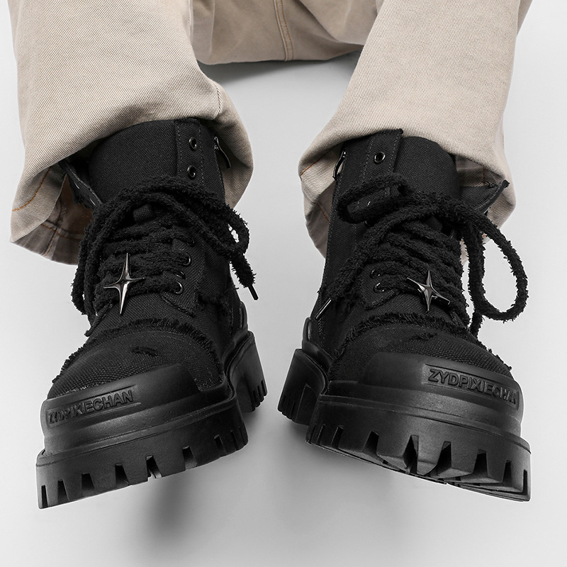 남성용 하이탑 플랫폼 부츠 두꺼운 밑창 캐주얼 워크 부 - Men'S Shoes Dress Casual 리뷰 및 가격