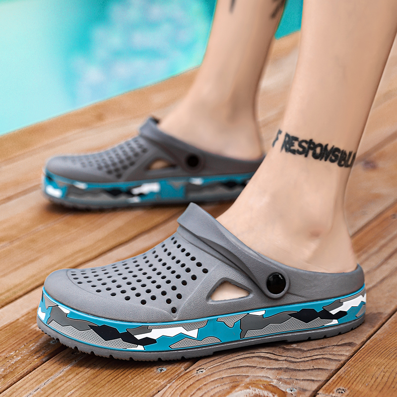 여름 남성 신발 나막신 슬리퍼 남성 정원 플랫 샌들 플 - Men Shoes Type 리뷰 및 가격
