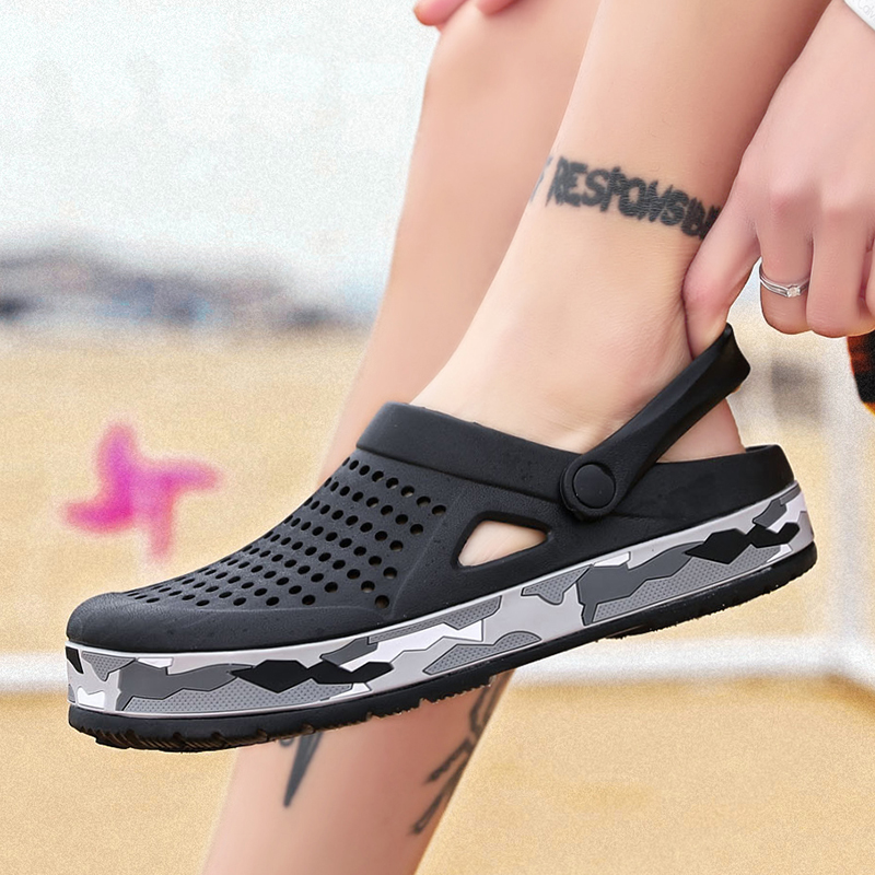 여름 남성 신발 나막신 슬리퍼 남성 정원 플랫 샌들 플 - Men Shoes Type 리뷰 및 가격