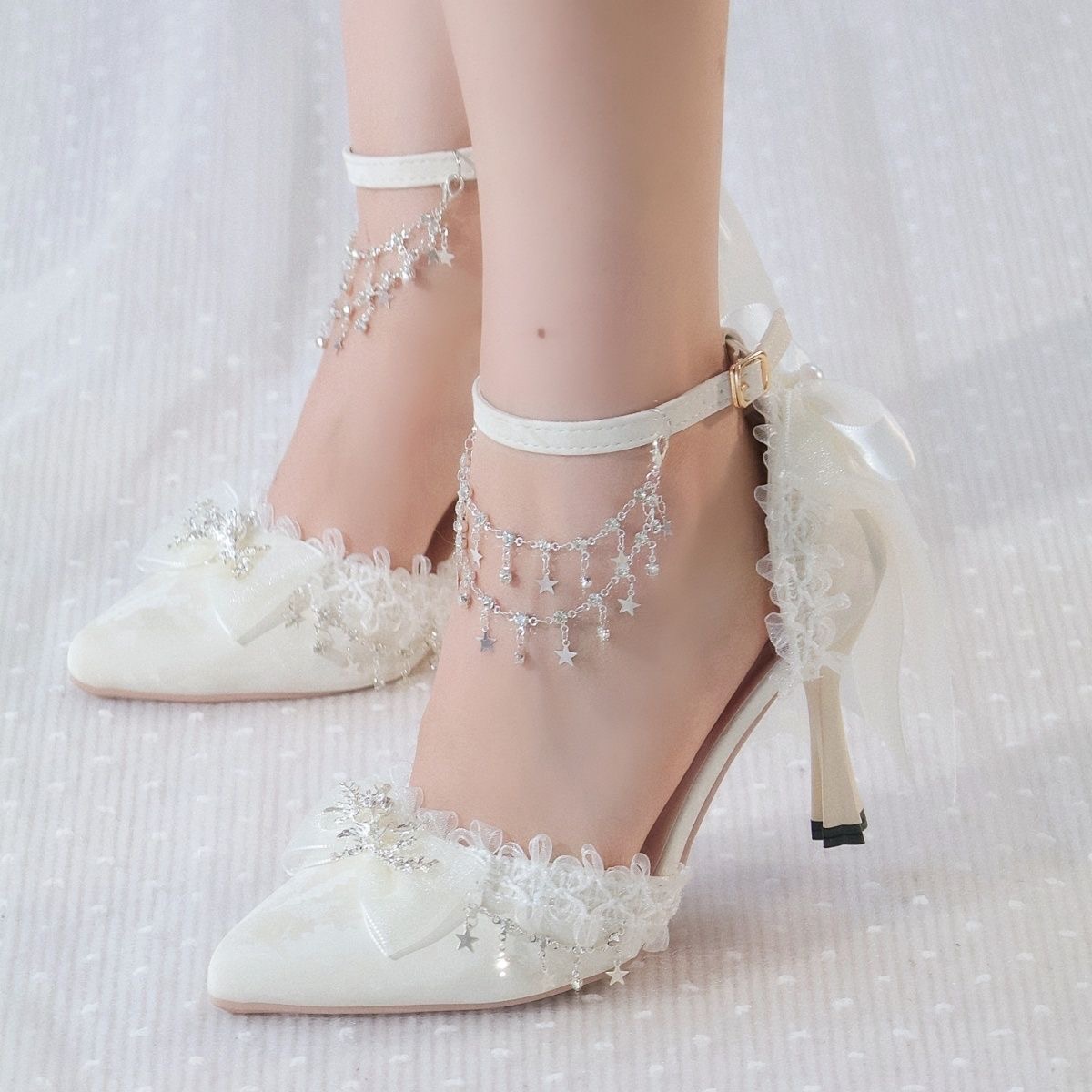 로리타 여성 구두 흰색 힐 화이트 웨딩 신부 구두 럭셔 - Men Shoes Elegant 리뷰 및 가격