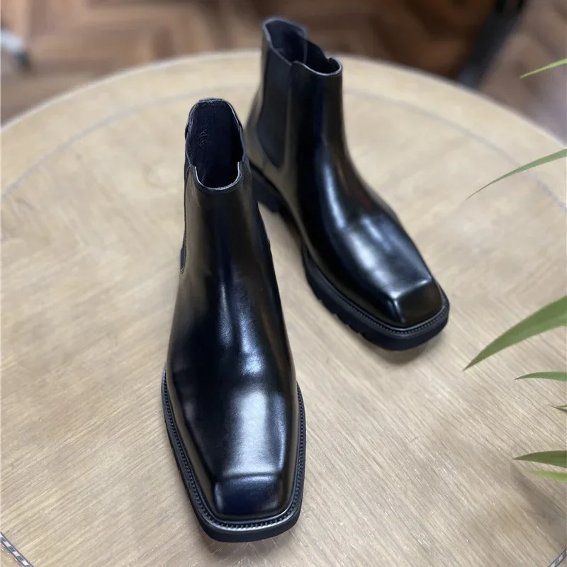 우아한 남성용 천연 가죽 부츠 럭셔리 수제 고품질 가을 - Men Shoes Elegant 리뷰 및 가격