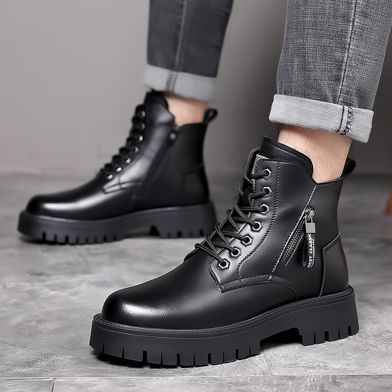 남성 클래식 정품 가죽 부츠 가을 겨울 방수 따뜻한 플 - Men Shoes Office 리뷰 및 가격