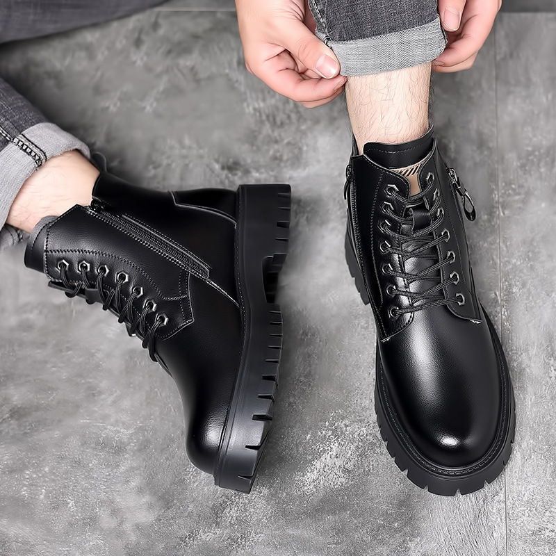 남성 클래식 정품 가죽 부츠 가을 겨울 방수 따뜻한 플 - Men Shoes Office 리뷰 및 가격