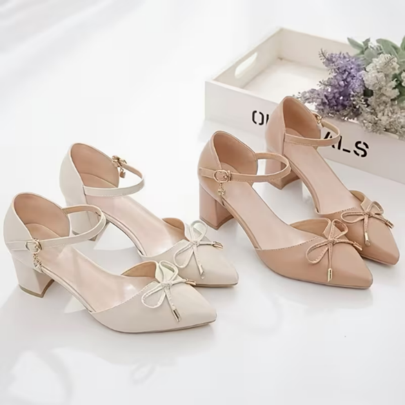 여성용 하이힐 샌들, 포인티드 토 펌프스, 리본 장식, - Men Shoes Office 리뷰 및 가격