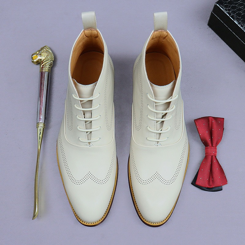 우아한 남성용 정품 가죽 첼시 부츠 고급 수제 편안한  - Men Shoes Elegant 리뷰 및 가격