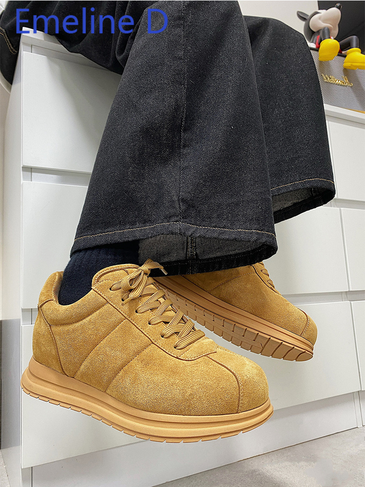 노란색 두꺼운 밑창 레이스업 브레드 슈즈 패셔너블한 라 - Men Shoes Yellow 리뷰 및 가격