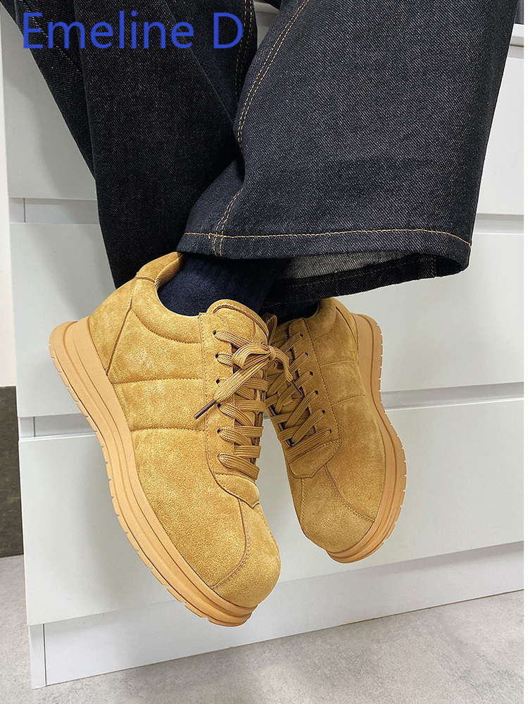 노란색 두꺼운 밑창 레이스업 브레드 슈즈 패셔너블한 라 - Men Shoes Yellow 리뷰 및 가격