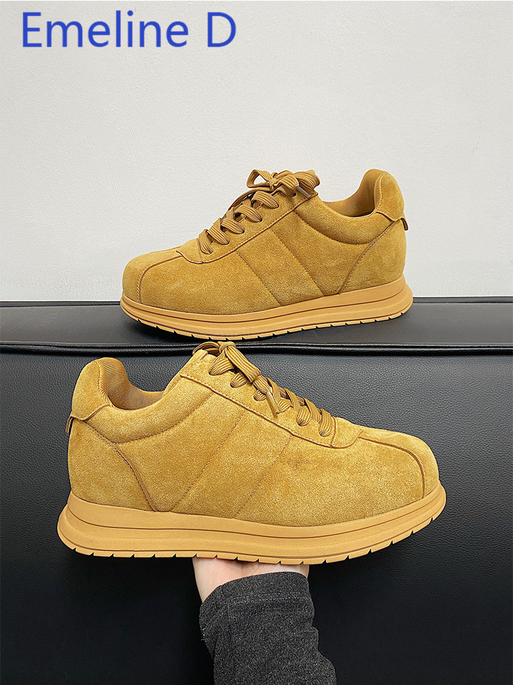 노란색 두꺼운 밑창 레이스업 브레드 슈즈 패셔너블한 라 - Men Shoes Yellow 리뷰 및 가격
