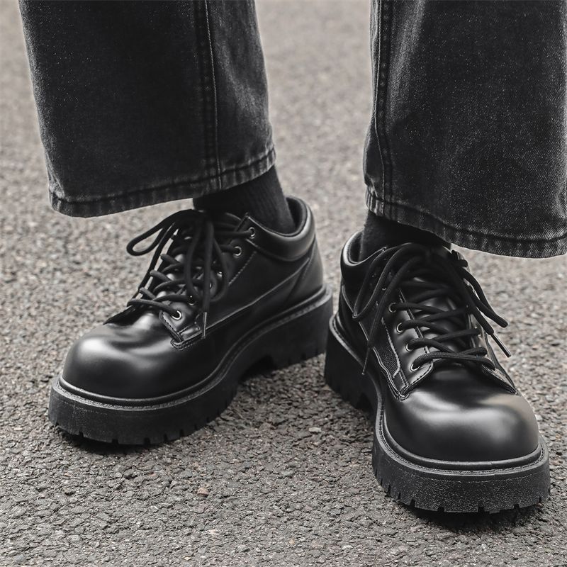 남성 영국 스타일 캐주얼 키높이 블랙 청키 더비 가죽  - Men Shoes Office 리뷰 및 가격