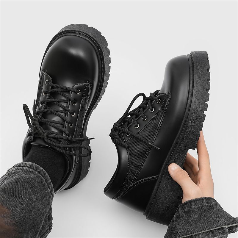 남성 영국 스타일 캐주얼 키높이 블랙 청키 더비 가죽  - Men Shoes Office 리뷰 및 가격
