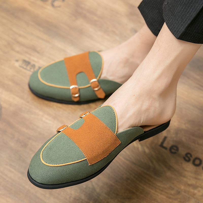 캔버스 뮬 하프 슈즈 남성용 영국 정장 오피스 로퍼 명 - Men Shoes Office 리뷰 및 가격