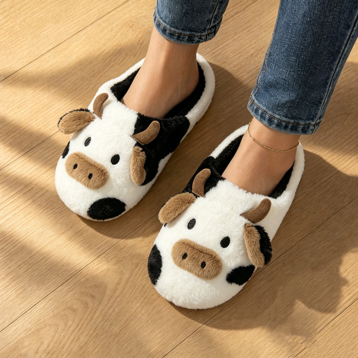 부드러운 소 인형 슬리퍼, 여성용, 소음이 적고 따뜻하 - Men'S Shoes To Women'S Size 리뷰 및 가격