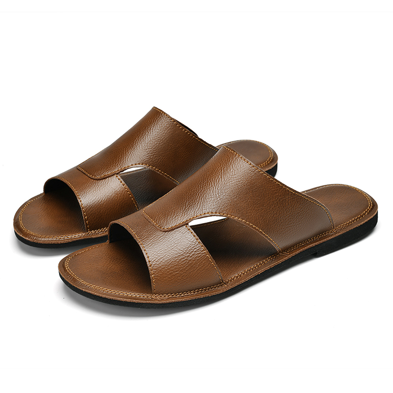 남성용 블랙 브라운 플랫 힐 PU 아웃도어 비치 슈즈  - Men'S Shoes In Style 리뷰 및 가격