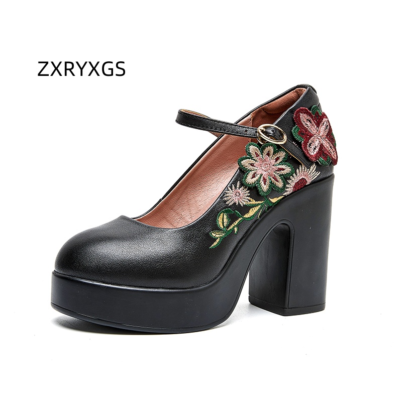 ZXRYXGS 탑 레이어 소가죽 자수 꽃 신발 패셔너블 - Men Shoes Elegant 리뷰 및 가격