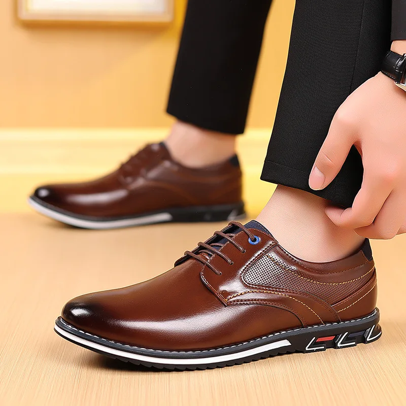 레트로 남자 비즈니스 가죽 신발 남자를위한 패션 캐주얼 - Men Shoes Elegant 리뷰 및 가격